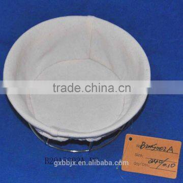 Metal Bread Basket With Cloth Liner