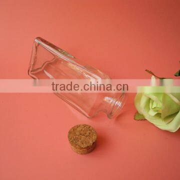 Novely Triangle Shape Glass Storage Bottle With Cork photo-4