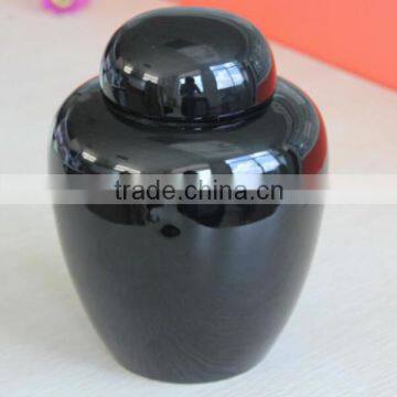 Same Style 3 Different Size Black Galazed Ceramic Funeral Pet Ashes Urns photo-2