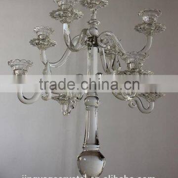 Jingyage Wedding Crystal Candelabra Classic Cylinder Hurricanes photo-5
