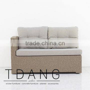 Belvedere Right Hand Wicker Bench - Vietnam Poly Rattan - Outdoor Wicker Furniture