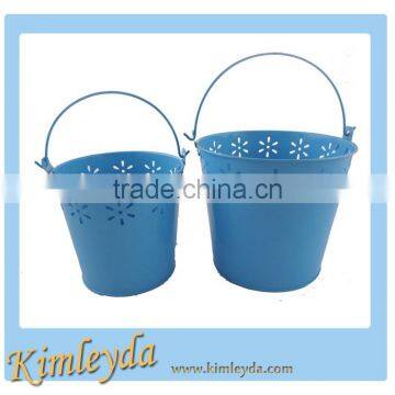 Powder coated decorative metal bucket