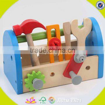 2017 hot sale diy kids repair tool wooden toolbox W03D063