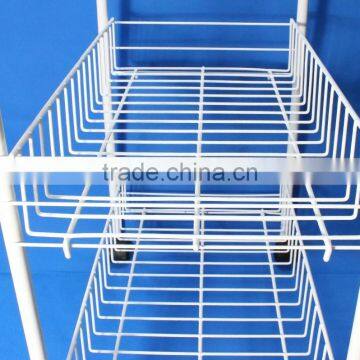 330-55 4-tier Metal Wire Storage Shelf Storage Cart With Wheels photo-6