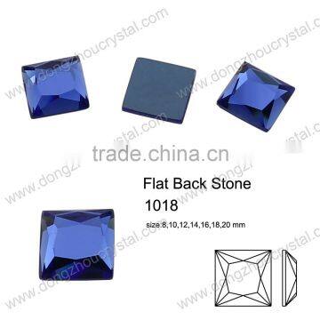 Decorative flat back square shape glass stones for garment accessories