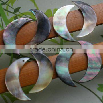 High End Crescent Shaped Black Shell Charms Diy Crescent Shell Pendant Jewelry Accessories for Earrings photo-4