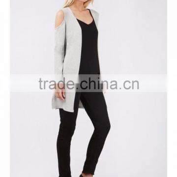 Cold Shoulder Draped Sexy Knitwear Custom Knitted Sweaters China Supplier photo-3