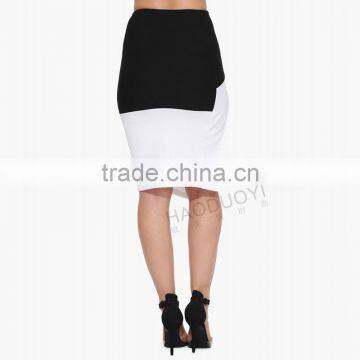 MGOO Top Sale Imported Women Magic Wrap Skirts For Women Office White Black Contrast Fashion Skirts 15145A185 photo-6