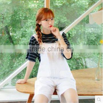 The Sleeve Stripe T-shirt Girl Summer Long Loose Big Yards photo-2