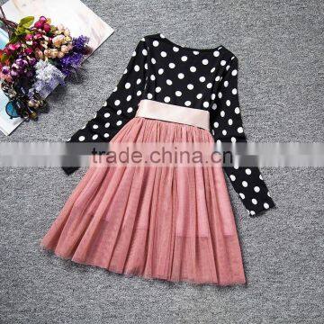 Girls Bow Tie Dress Long Sleeve Winter Dress photo-3