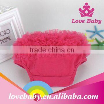 Hot Sale Adorable Solid Color Baby Lace Bloomers Wholesale Lace Ruffle Cotton Bloomers photo-3