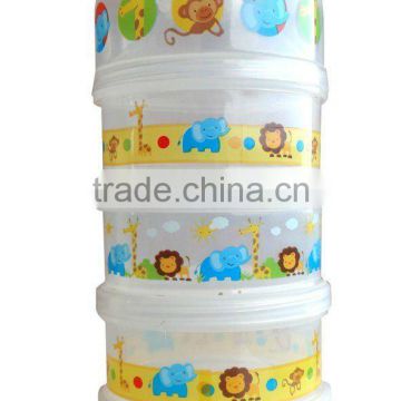 plastic 3-layer baby milk powder container