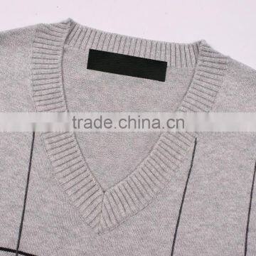 High Quality Plain Grey V Shape Sweater photo-2