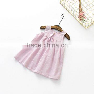 S33546W 2017 Casual Cottton O-neck Sleeveless Sweet Baby Girls Dress photo-4