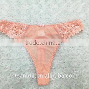 Wholesale Ladies' Sexy Fancy Panty Thong Sex Lace G-string Young Girls Thong Underwear Nylon Panties for Girl photo-3