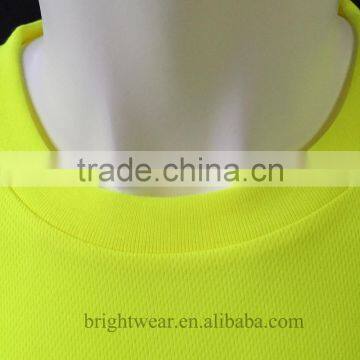 ANSI 100% Polyester Short Sleeve Reflective Birdeye Mesh Silk Screen Printing Security T-shirt