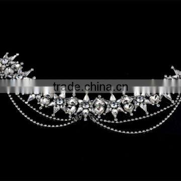 Flowers Rhinestones with chain Forhead Wedding Jewelry Hair Accessories