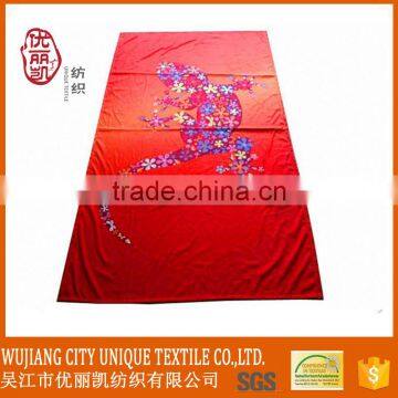 any size oem red printed microfiber beach towel