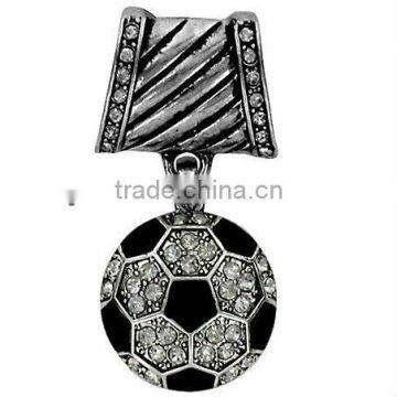 Crystal Accented Soccer Scarf Pendant Charm
