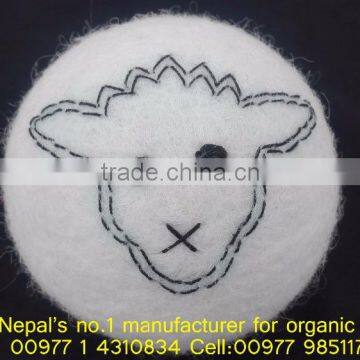 Nepal no.1 organic felt dryer ball manufacturer/Hand made felting natural dryer ball/Wool made in Nepal dryer balls