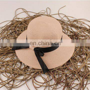 Summer Pure Colour Large Eaves Straw Hat Foldable Sunshade Hat photo-3