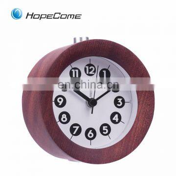 Twin Bell Alarm Home Decora Wooden Desktop Clock