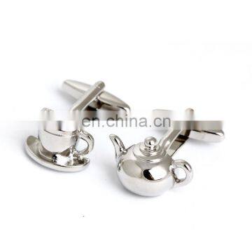 Men's Jewelry wedding cufflinks Silver Kettle and Cups Cufflinks