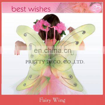 Large size green and silver printing childrens girls sorbet sparkly fairy wings