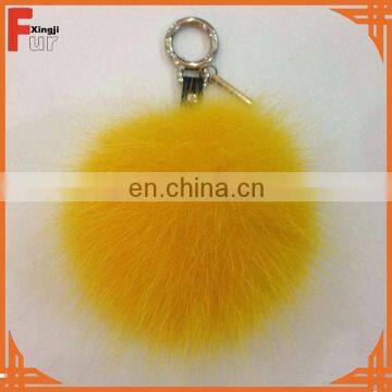 Top quality dyed fox fur ball keychain