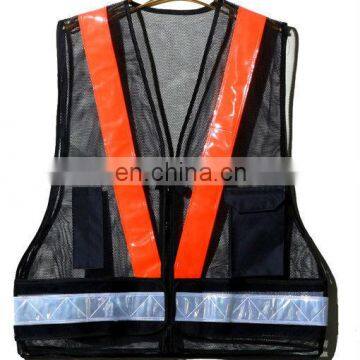 black high visibility safety vest/high visibility security vest/high visibility reflective safety vest