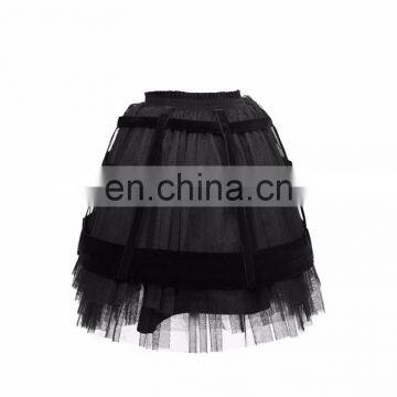 Gothic lolita black petticoat with grid cage Punk Rave LQ-065