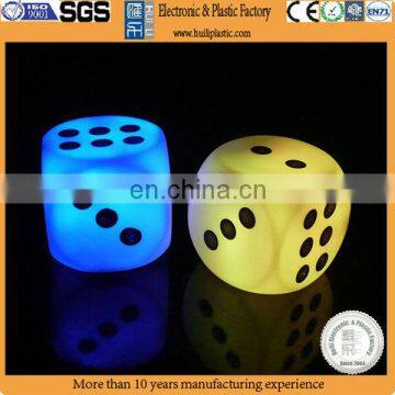 Fashional Led light plastic toy dice/eva toy dice