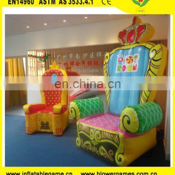 Soft King & queen inflatable princess throne chair