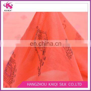 2017 Fashion Chiffon Georgette Digital Print Silk Fabric for Maxi Dress Red Silk Chiffon Fabric With Floral Pattern photo-3