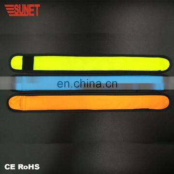 Custom logo fabric band LED lighting slap band wide slap bracelet party