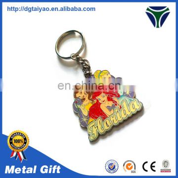 Top quality Zinc alloy material snowflake keychain for souvenir