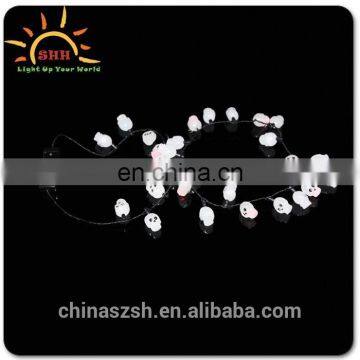 Halloween Items LED Glowing Light up Skull Necklace photo-4