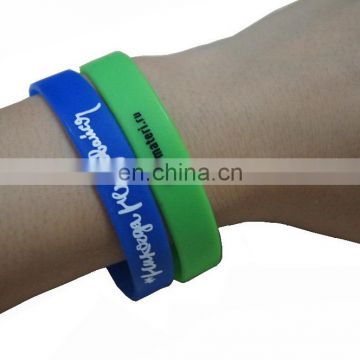 Heat transfer logo silicone bead bracelet