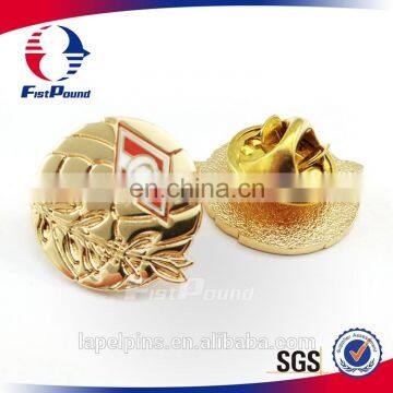 High quality imitation hard enamel custom logo gold badge