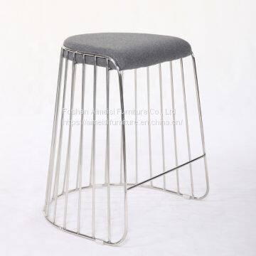 Modern dining room furniture fabric cushion restaurant metal coffee chair