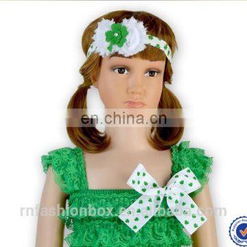 European Stylish Green Shamrock Party Dresses Children Frock Design Maxi Dresses Wholesale Smocked Little Princess Girls Dresses photo-6