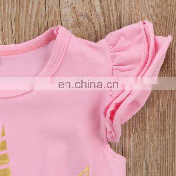 Baby Romper Long Sleeve Unicorn White Pink Soft Summer Baby Girl Cotton Romper photo-2