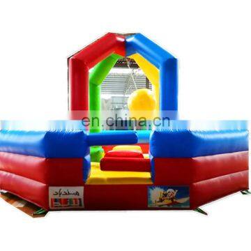 Outdoor arena balance wrecking team game,  Big inflatable wipeout ball game for sport park