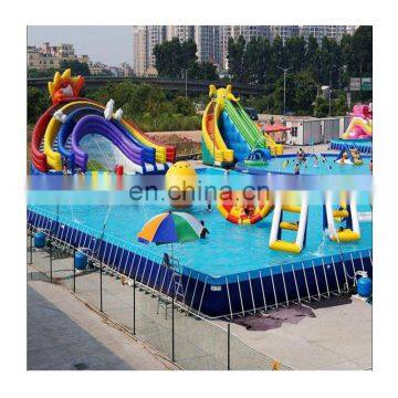Adults And Kids Water Park Inflatable Above Ground Rectangular Metal Framed Swimming Pool On Sale