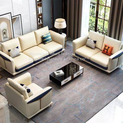 Microfiber leather Italian-style light luxury sofa Napapi postmodern simple leather model room furniture