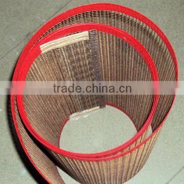 heat resistance teflon coated open mesh belt with bull nose joint film edging