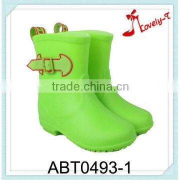 Girls cute side buckle ankle cheap rain boots