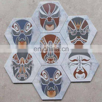 230*200*115 Art Tile Mediterranean Style Blue and White Porcelain Hex Floor Tile/Wall Tile photo-4