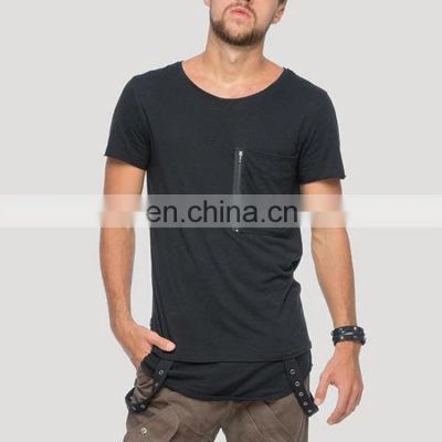 2021 oem Chest Pocket Custom Logo Print Short Sleeve Gym T-Shirt For Men