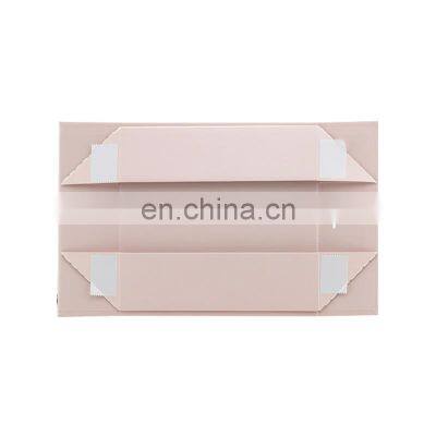 Low MOQ Medium Pink Folding Magnetic Snap Shut Lid Gift Box With Ribbon Tie photo-4
